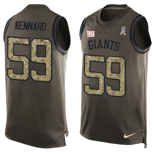 Men's Limited Devon Kennard Nike Jersey Green - #59 Salute to Service Tank Top NFL New York Giants